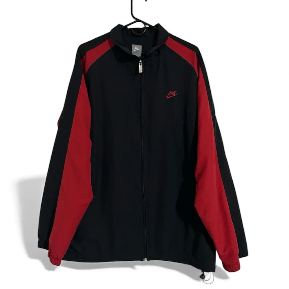 VINTAGE 90s NIKE Full Zip Windbreaker Jacket Cotton Lined Size XL